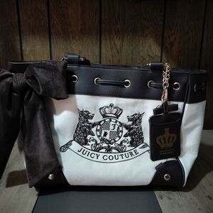 NWOT Juicy Couture Brown And White with Gold Chain